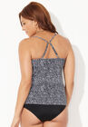 Adjustable Cleaveage Tie Front Underwire Tankini Top, , alternate image number null