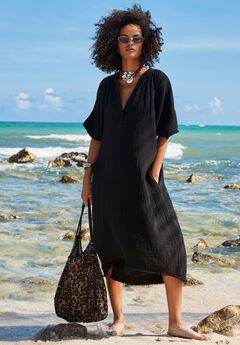 Gauze High-Low Sun Dress Cover Up