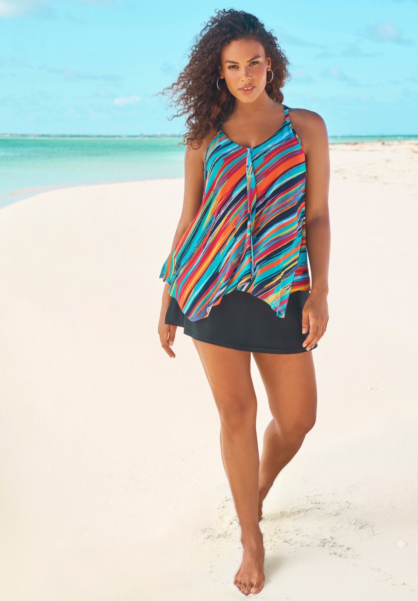 Woman within store swim tunic