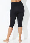 Chlorine Resistant High Waist Mesh Swim Capri, , on-hover image number null