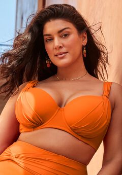Bra Sized Drape Front Underwire Bikini Top
