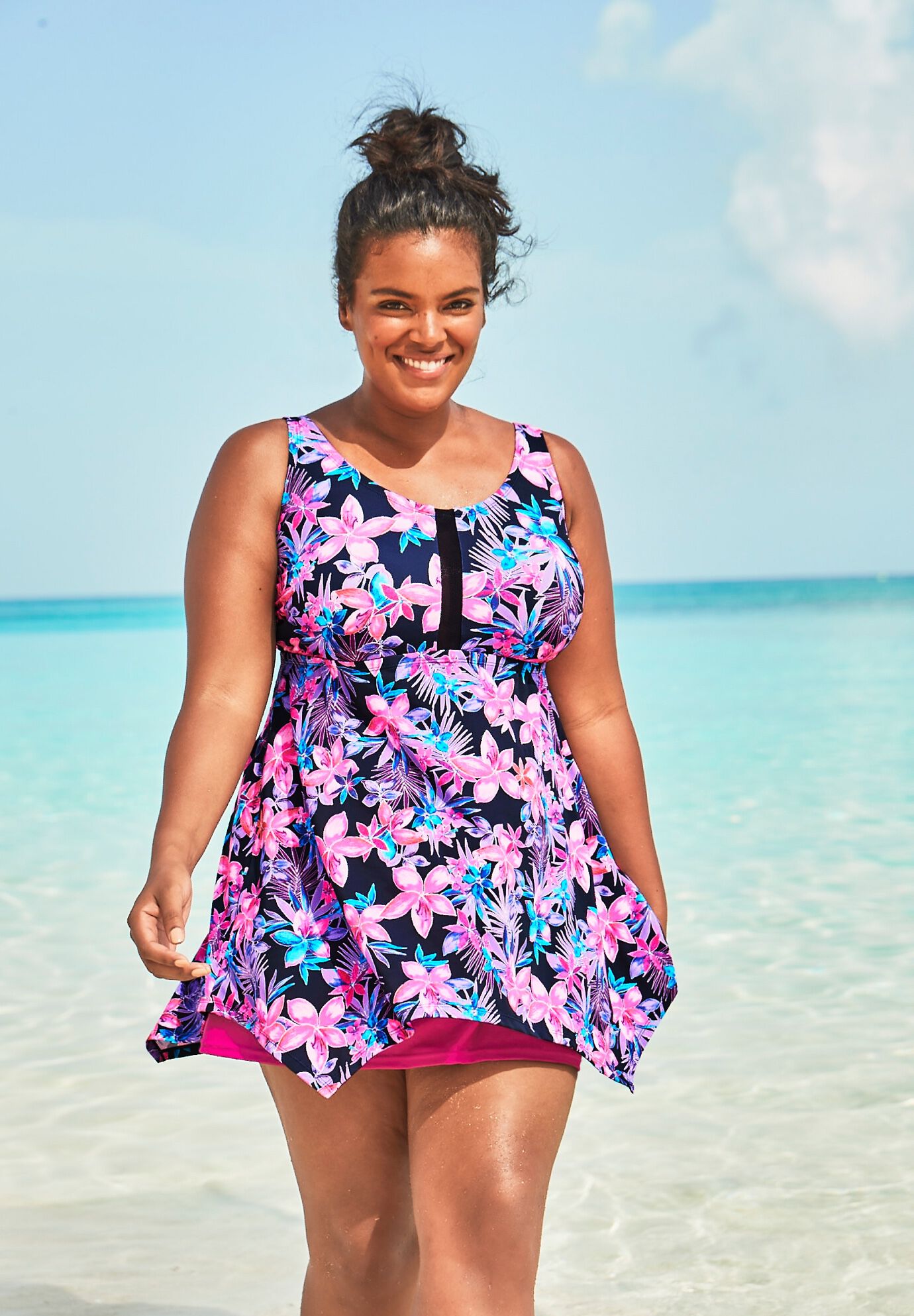 Handkerchief Swim Tankini Top Woman Within