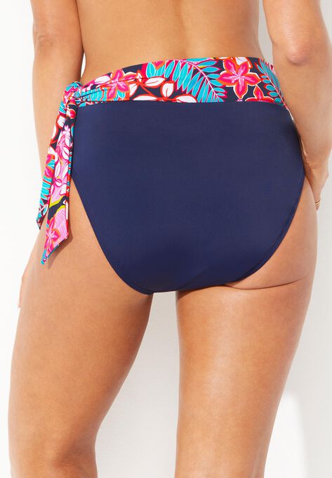 Shirred High Waist Bikini Bottom, , on-hover image number null