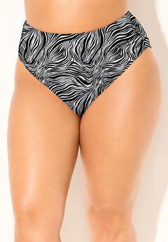 Side Shirred High Waist Swim Brief