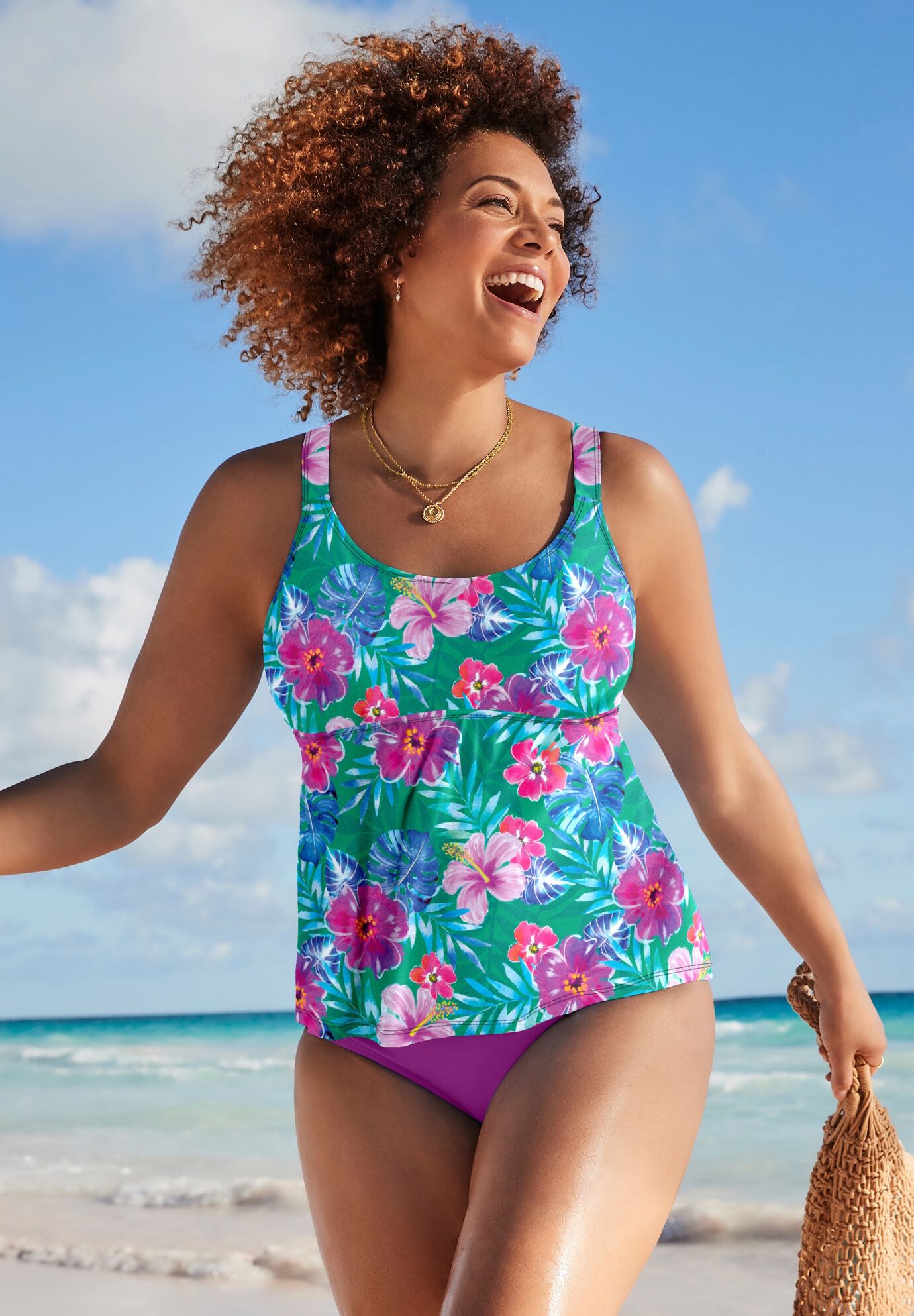 Woman within tankini tops top