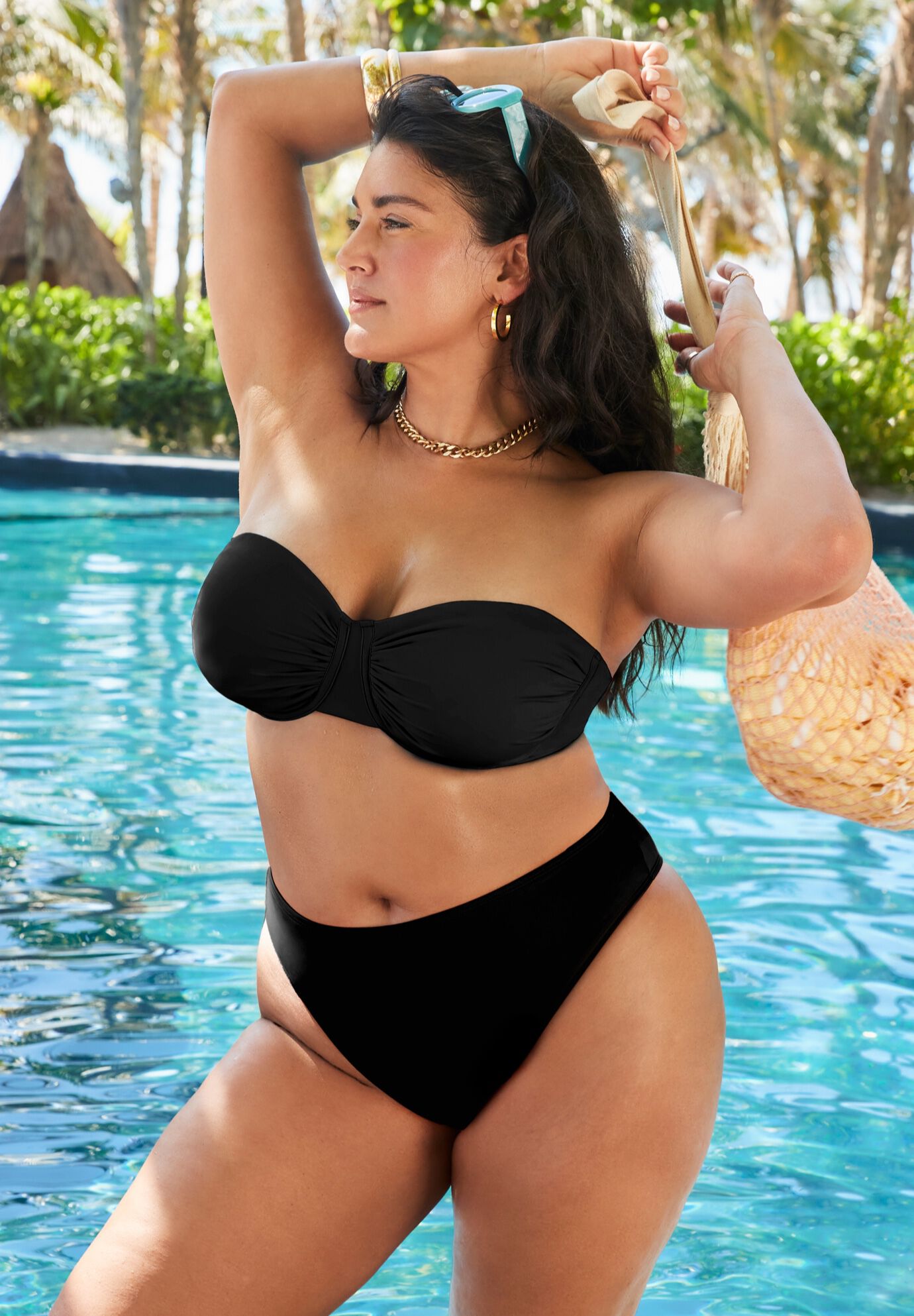 Essentials Bandeau Hipster Bikini Set, , hi-res image number null