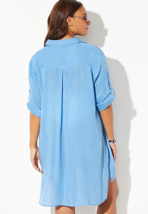 Lyla Button Up Cover Up Shirt, , on-hover image number null