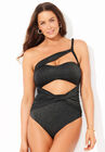 Shimmer Bandeau Twist Shoulder One Piece, , alternate image number null