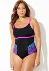 Chlorine Resistant Double Strap One Piece Swimsuit, , alternate image number null