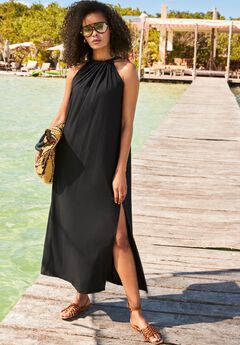 Cotton High Neck Maxi Dress Cover Up