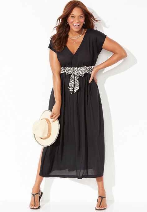 Stephanie V-Neck Cover Up Maxi Dress, , alternate image number null