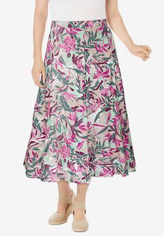 Linen-Blend Skirt