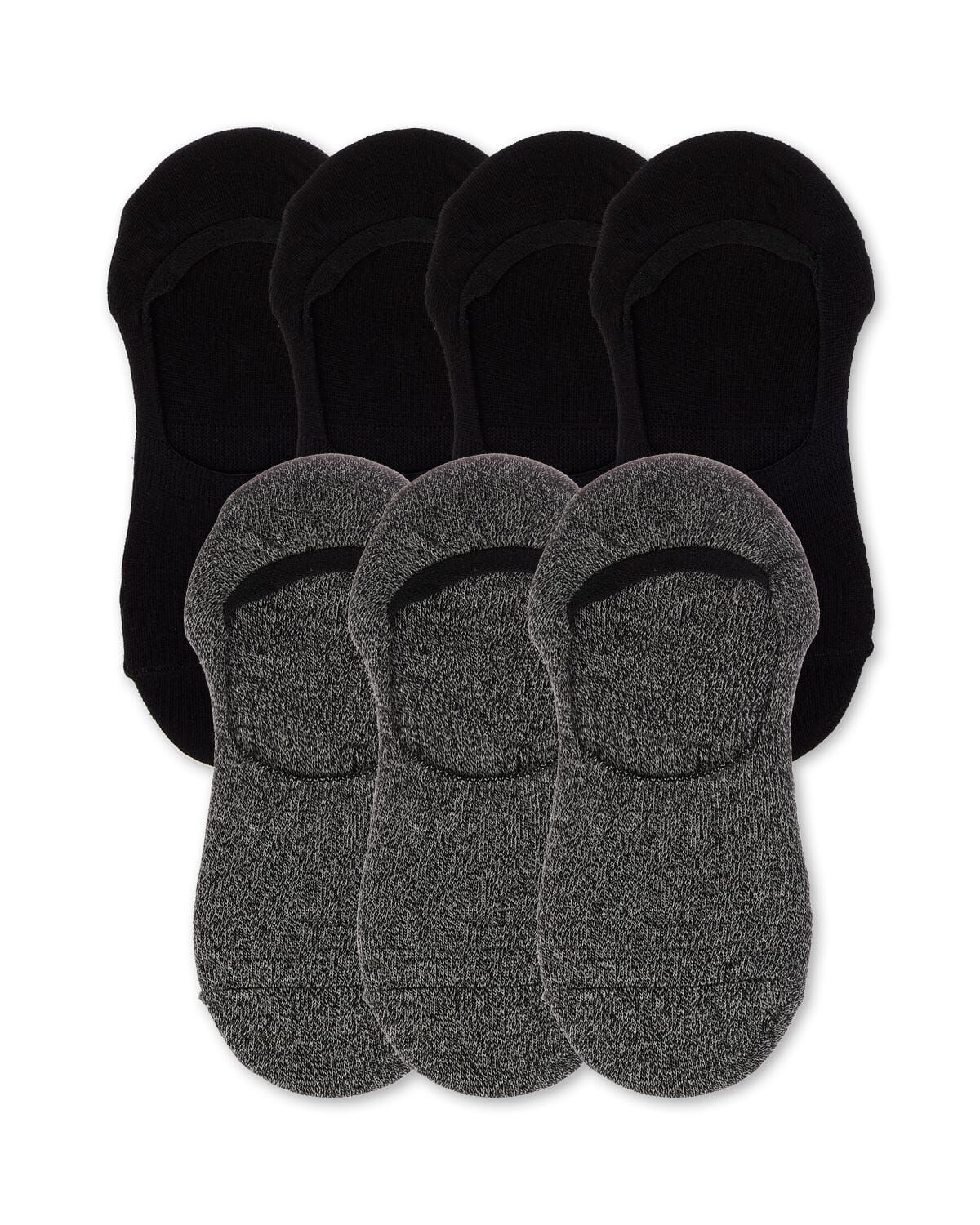 High-Cut Cotton Blend Sneaker Liner 7 Pack, BLACK MARLED, alternate image number 2