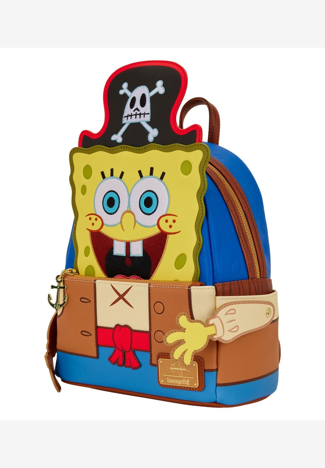 Loungefly x Nickelodeon SpongeBob SquarePants Pirate Cosplay Mini Backpack, YELLOW, alternate image number 5