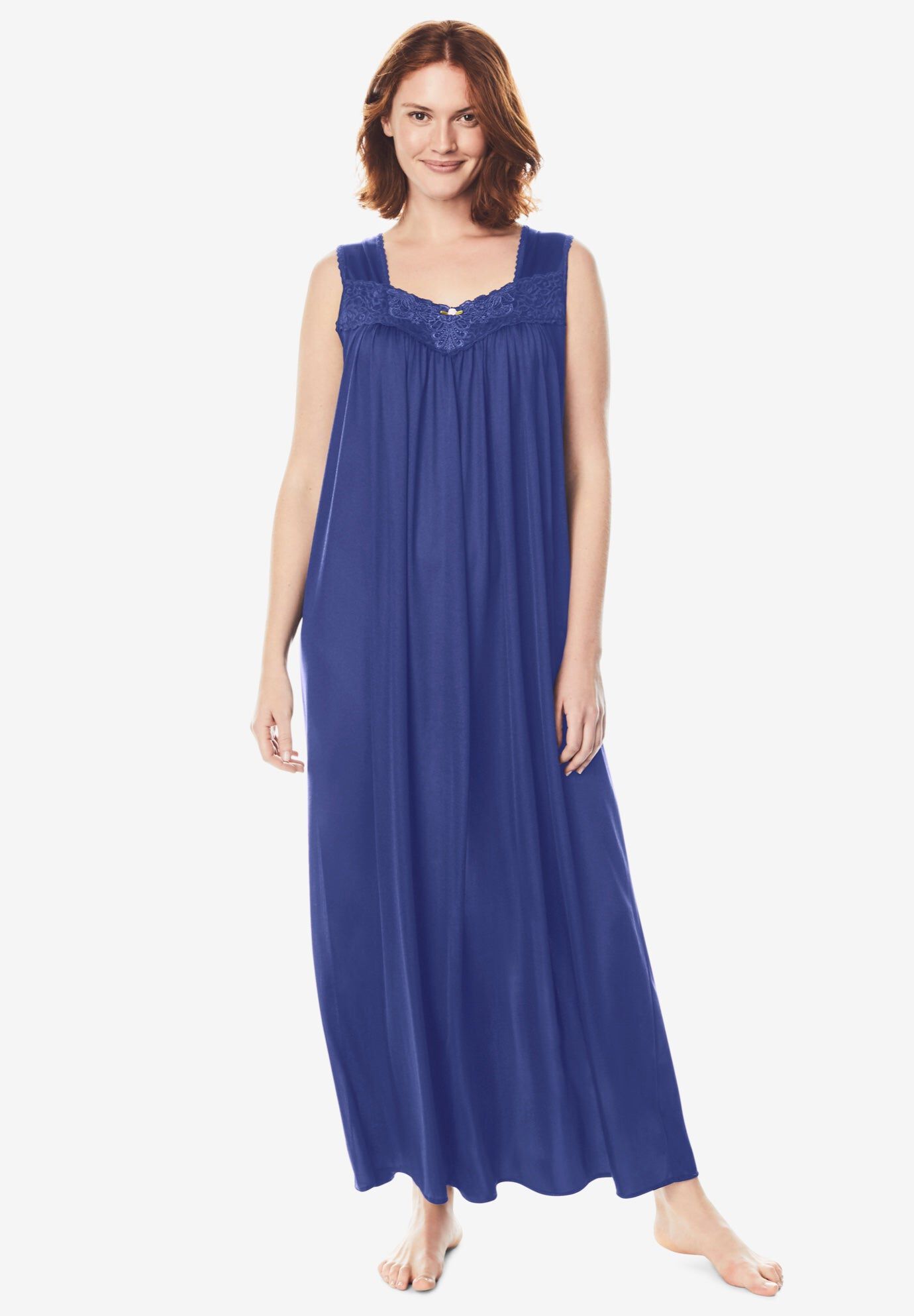 Long Tricot Knit Nightgown | Woman Within