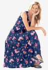 Sleeveless Crinkle A-Line Dress, , alternate image number null