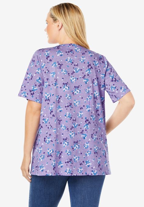 Layer-Look Elbow-Sleeve Tee, , on-hover image number null