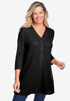 Thermal Button-Front Tunic