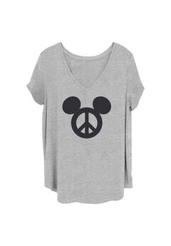 Peace Mickey Graffiti V-Neck T-Shirt