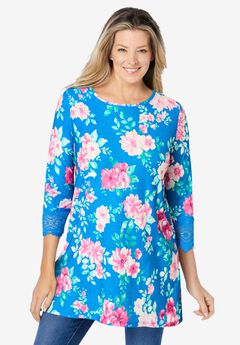 Plus Size Long Sleeve Crochet Tops