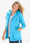 Zip Front Hoodie Jacket, PARADISE BLUE, hi-res image number null