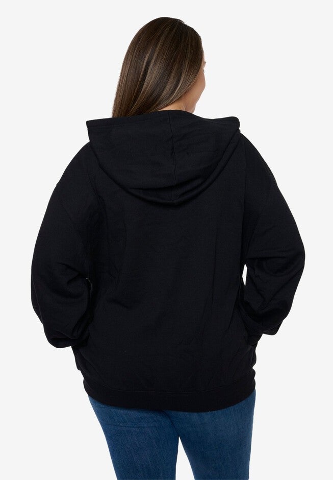 Womens Nightmare Before Christmas Jack Skellington Hoodie Pullover Black, BLACK, on-hover image number 1
