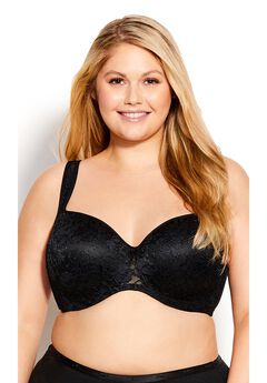 Lace Balconette Bra Contouring Floral Underwire Mesh Stretch Supportive