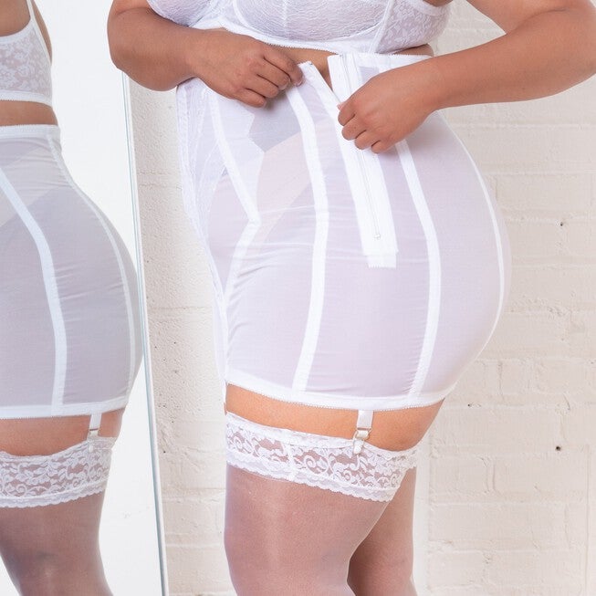 High Waist Open Bottom with Side Zipper, WHITE, alternate image number 2