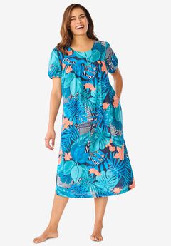 Short Print Shirred Lounger