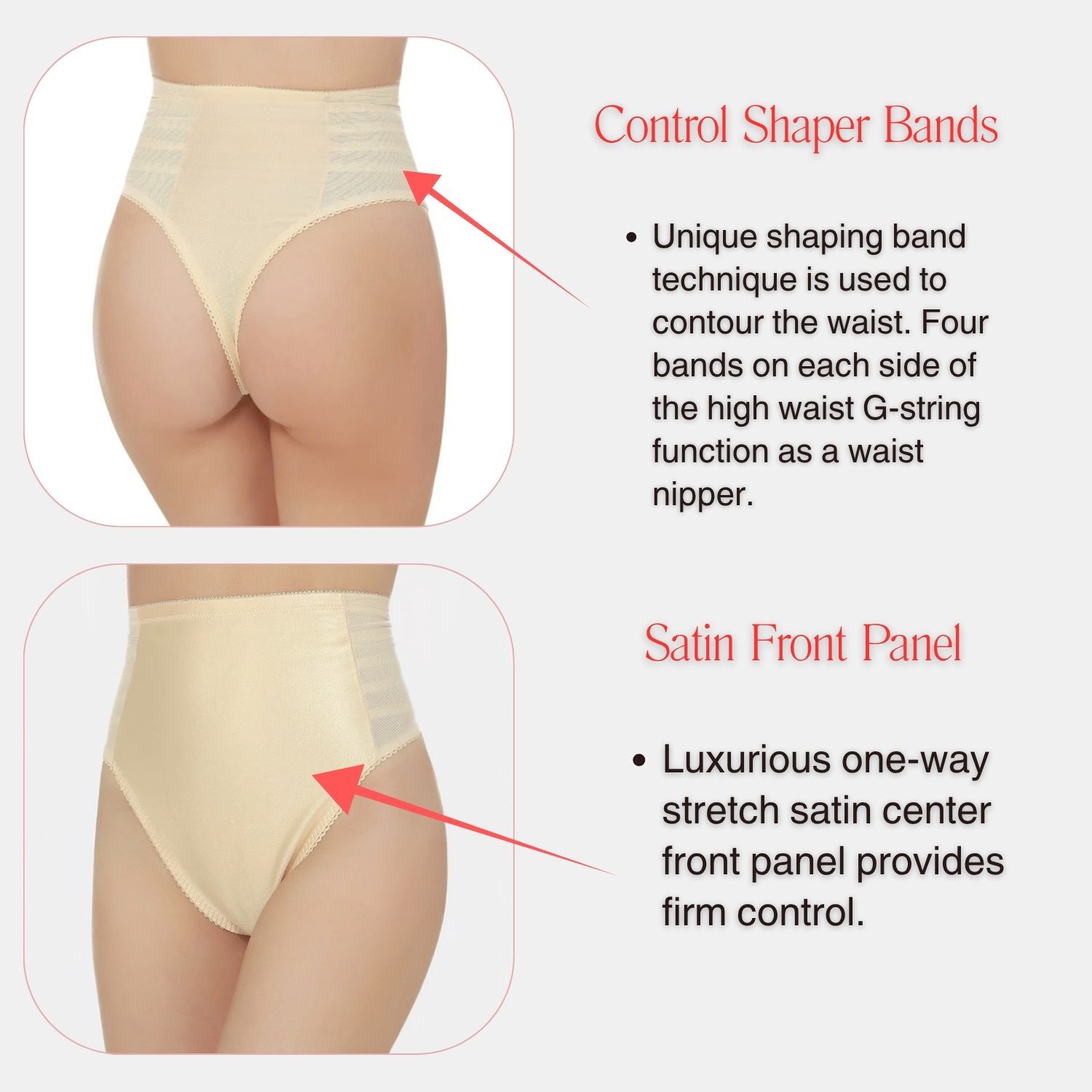 High Waist Firm Shaping Thong 900, BEIGE, alternate image number 3