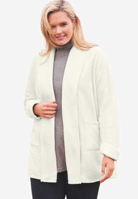 Microfleece Cardigan, IVORY, hi-res image number null