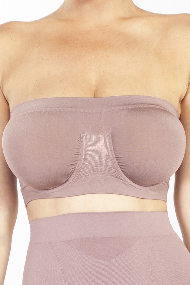 Angel Seamless Underwire Bandeau Bra, MOCHA, hi-res image number 0