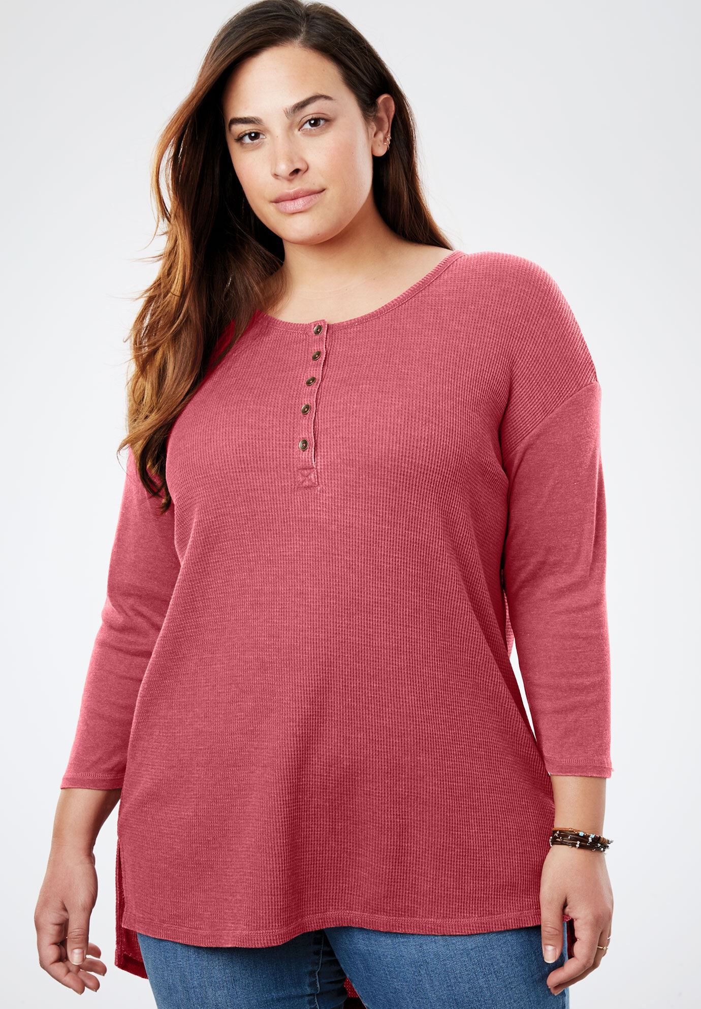 thermal high low henley tunic plus size tops woman within plus size nfl gear