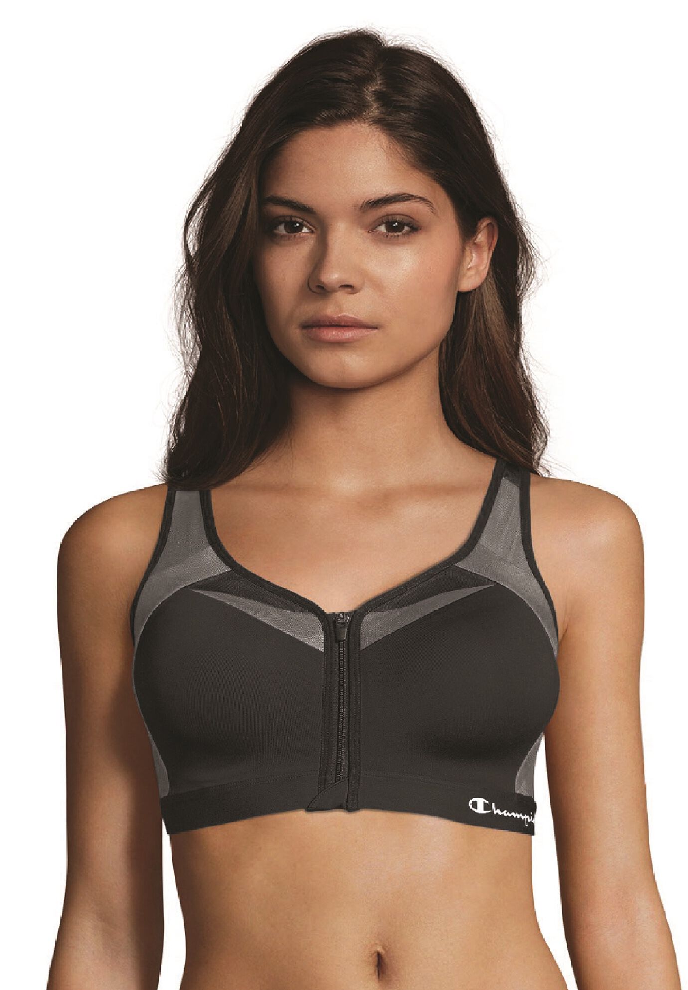 Motion Control Zip Sports Bra Woman Within
