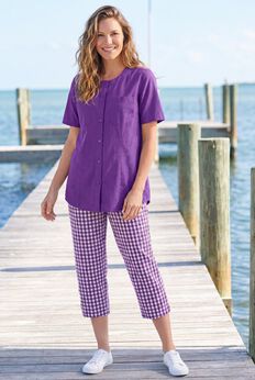 Short-Sleeve Crinkle Shirt