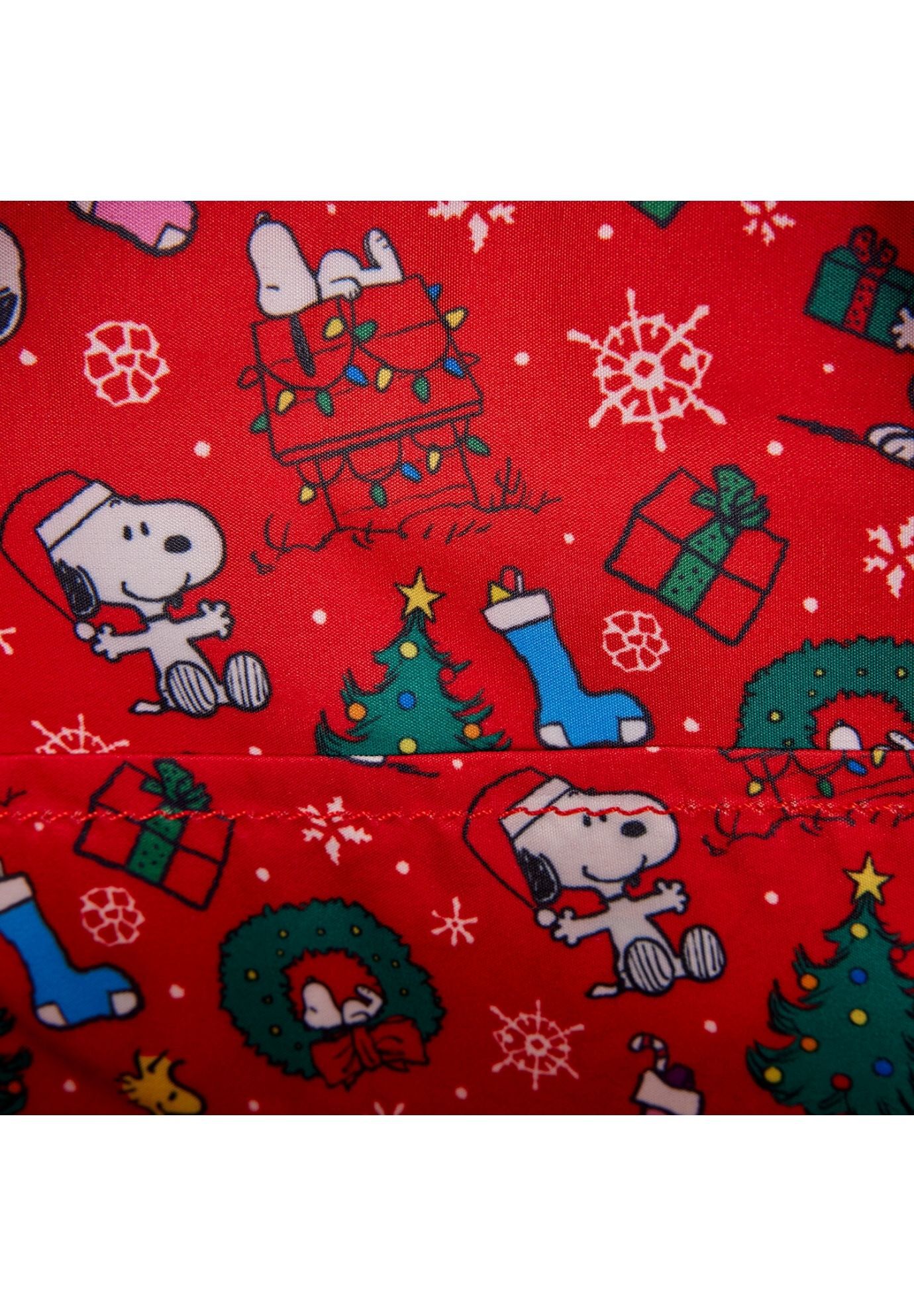 Loungefly x Peanuts Snoopy & Woodstock Holiday Plush Wreath Mini Backpack, WHITE, alternate image number 5