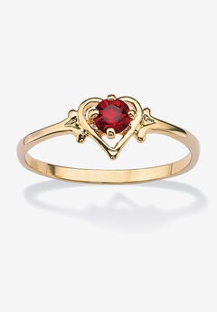 Yellow Gold-Plated Simulated Birthstone Ring