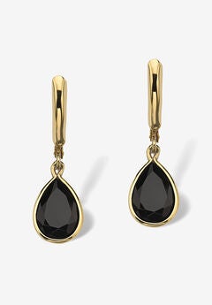 Pear-Shaped Black Onyx Drop Earrings