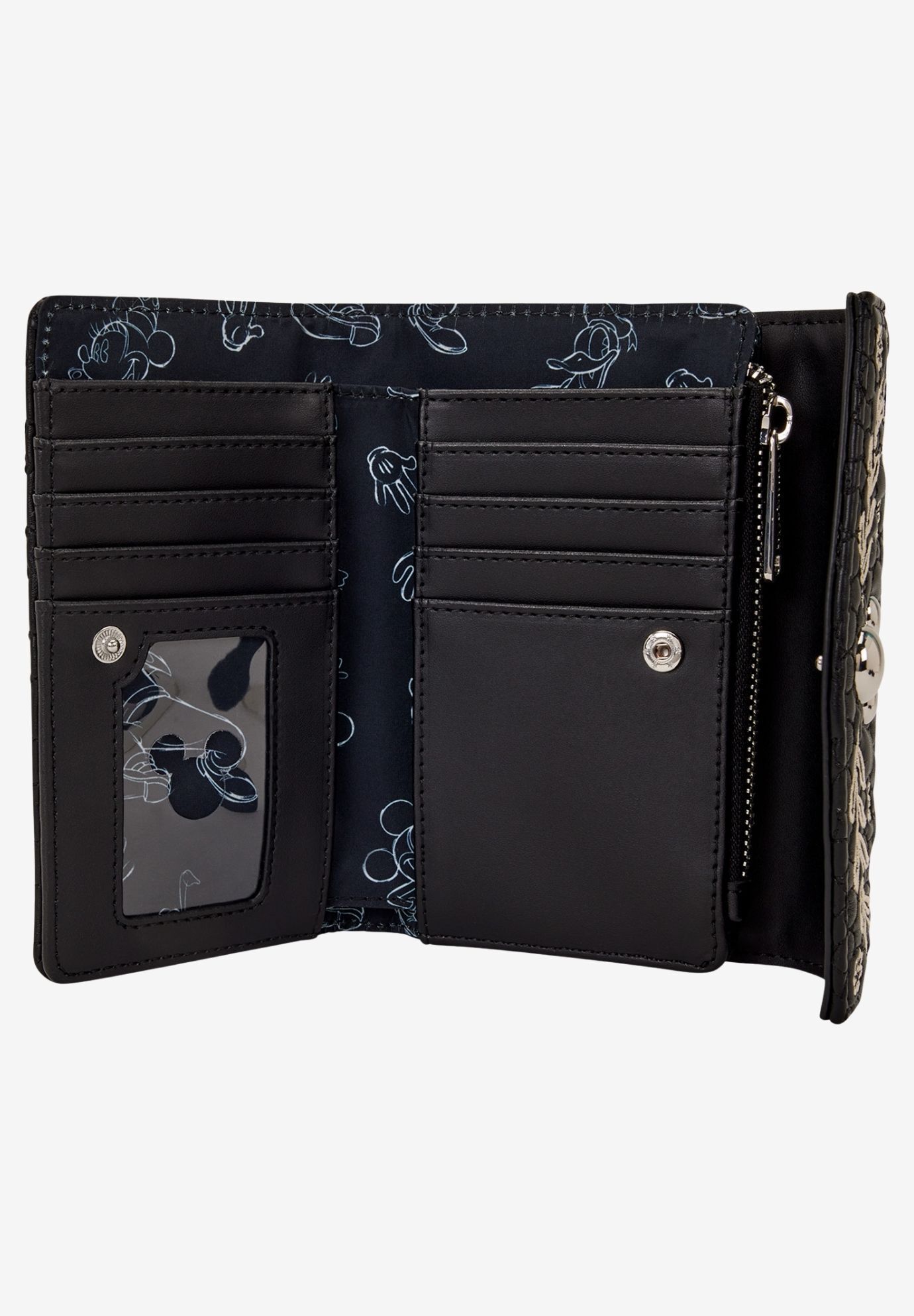 Loungefly x Disney Mickey Mouse Artist Sketch Flap Wallet, BLACK, alternate image number 2