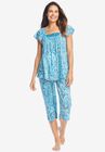 Gauze Capri PJ Set, AQUAMARINE PAISLEY, hi-res image number null