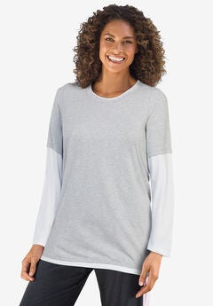 Layered-Look Crewneck Tee