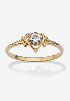 Yellow Gold-Plated Simulated Birthstone Ring