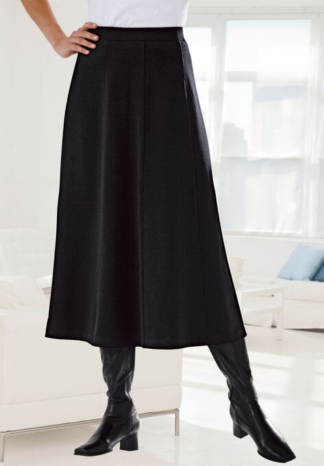 Ponte Knit A-Line Skirt, , alternate image number null