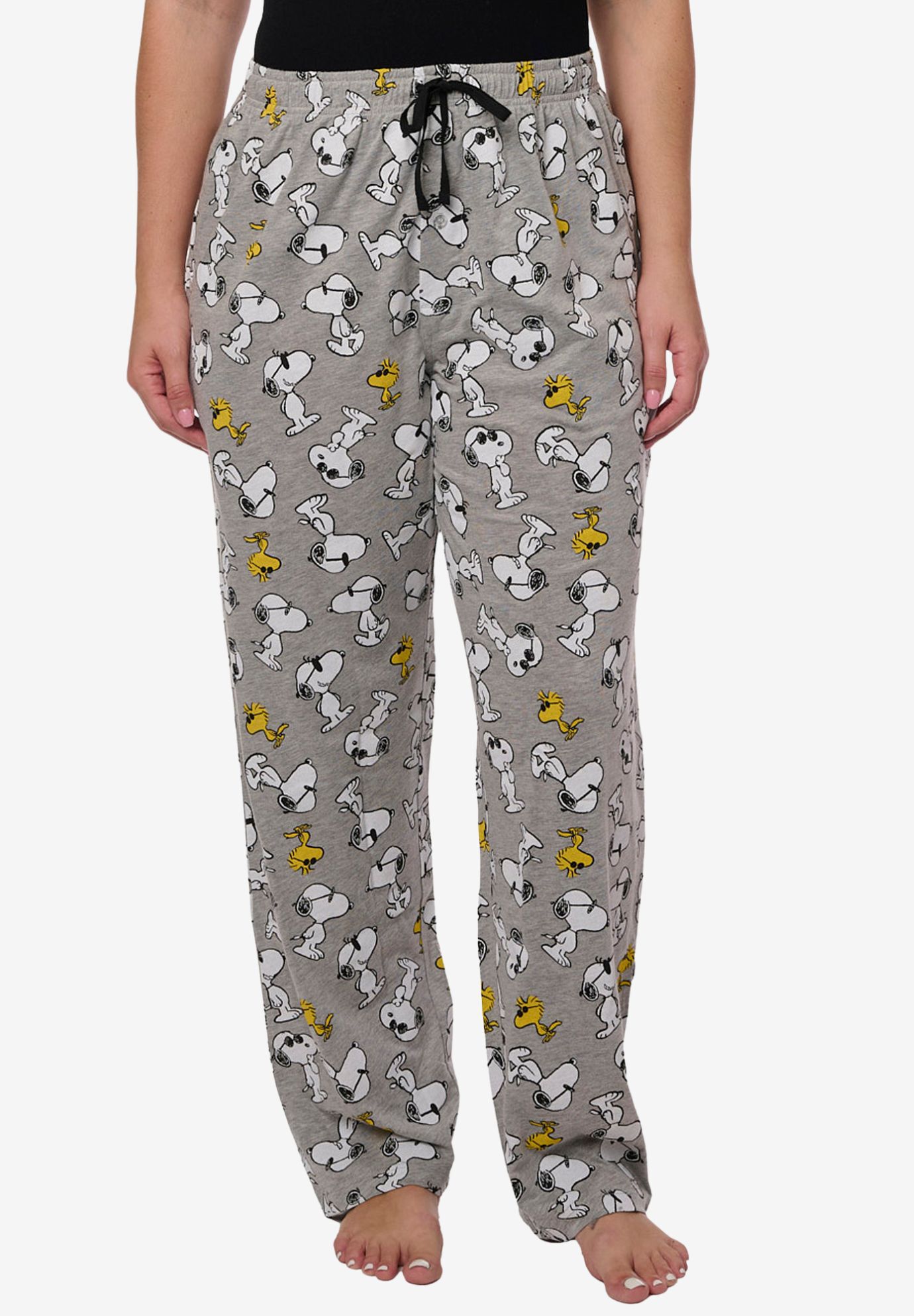 Peanuts Snoopy Pajama Pants Woodstock Lounge Wear Comfortable Soft, GRAY, alternate image number 3