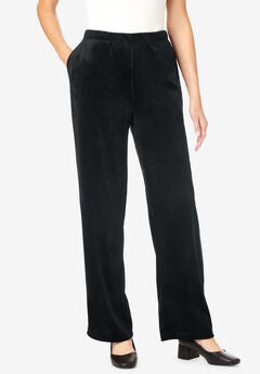 Wide-Leg Velour Pant