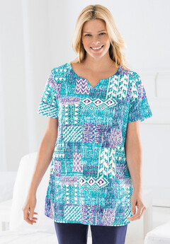 7-Day Print Patchwork Knit Tunic