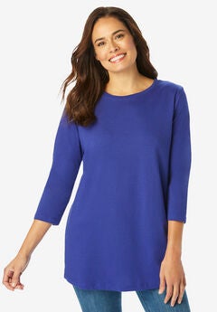 Perfect Three-Quarter Sleeve Crewneck Tee