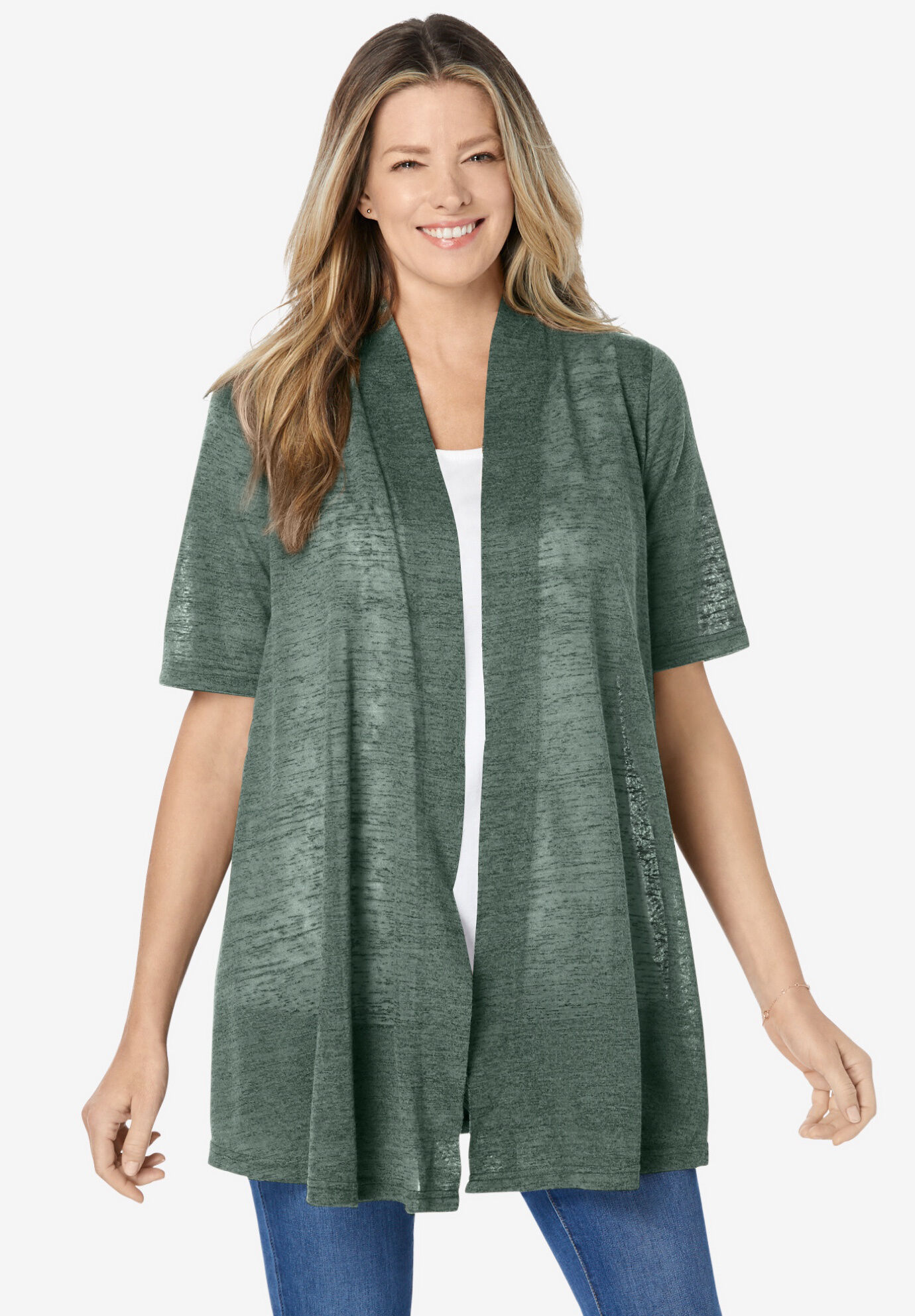 Lightweight Open Front Cardigan | Woman Within