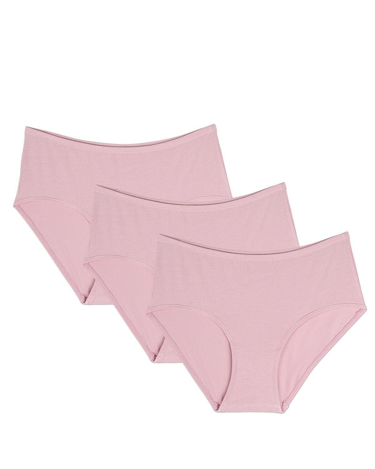3 Pair Women's Luxe Modal Blend Brief Panties, MAUVE SHADOWS, hi-res image number 0