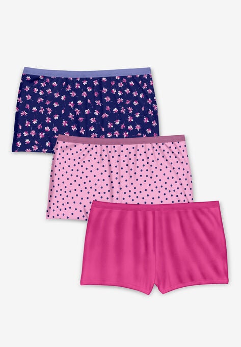 Women's Boyshort Panty 3-Pack, PETITE DAISY PACK, hi-res image number null
